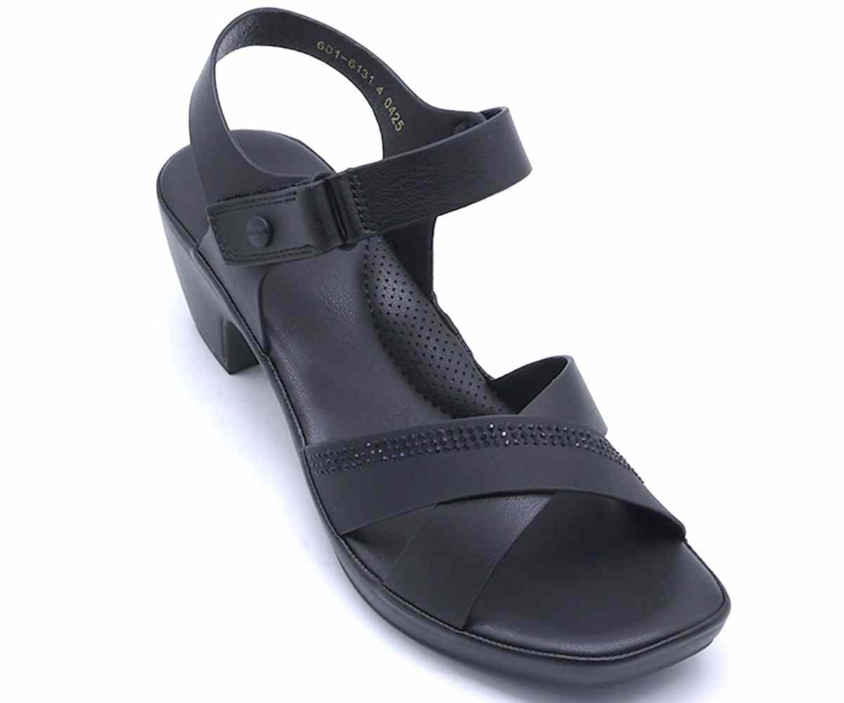 Comfit Black Crossover Sandals