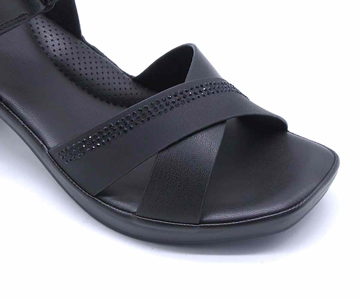 Comfit Black Crossover Sandals