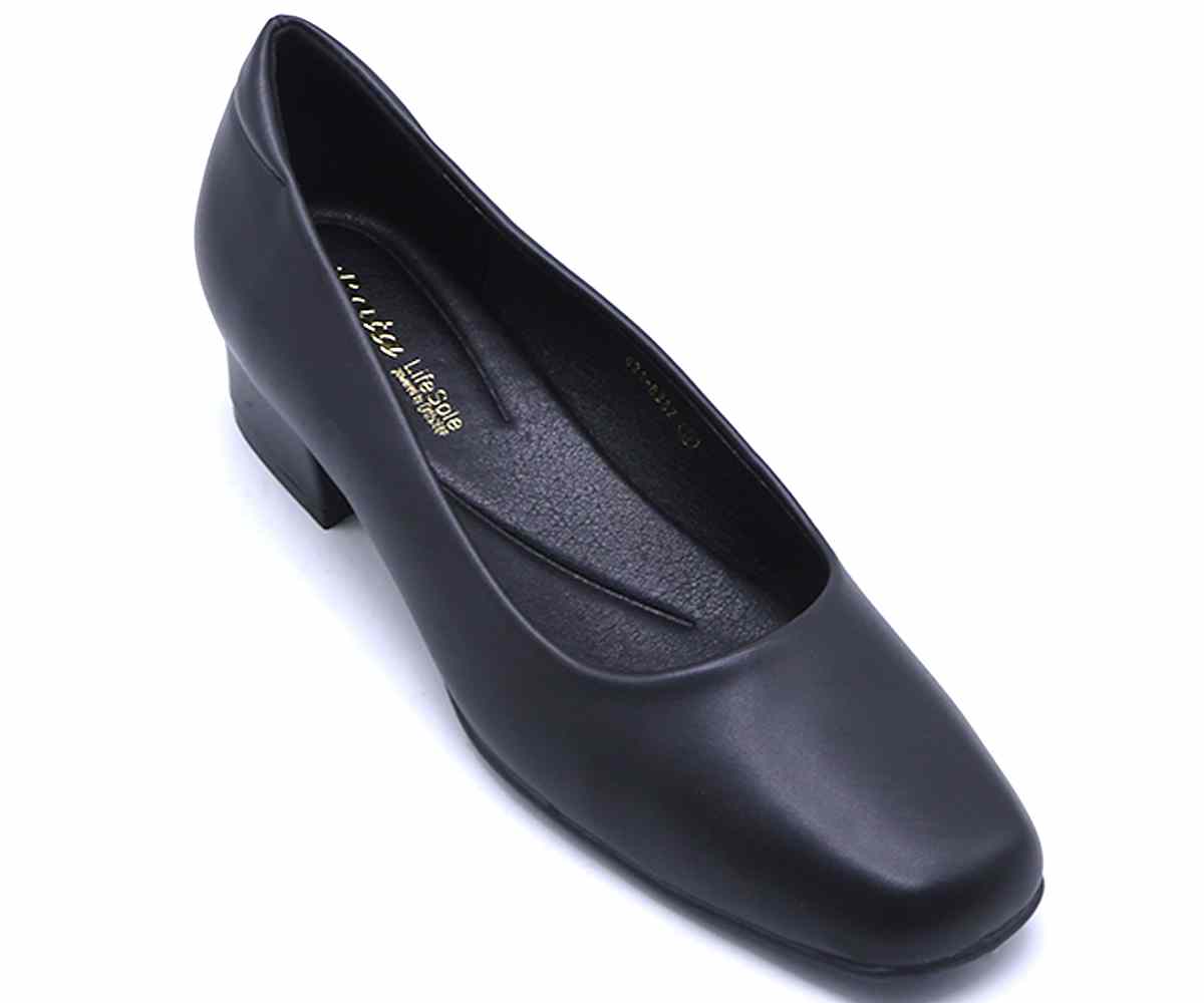 Comfit Classic Low Black Block Heel Pumps