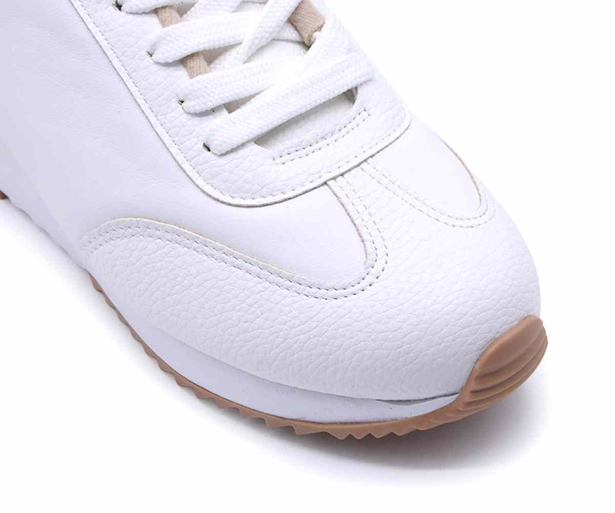 Br White & Gold Retro Trainers