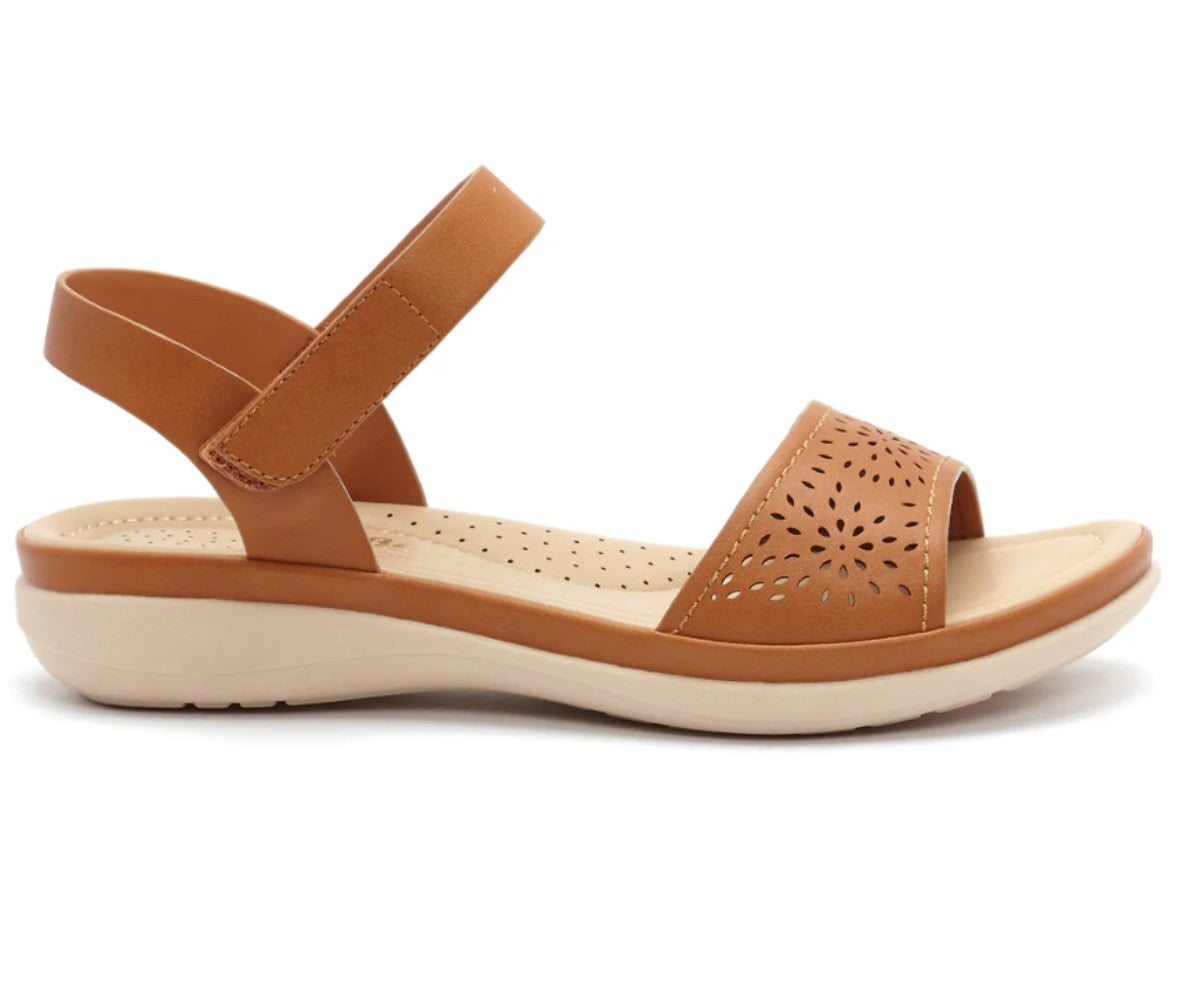 Comfit Camel Lasered Sandal
