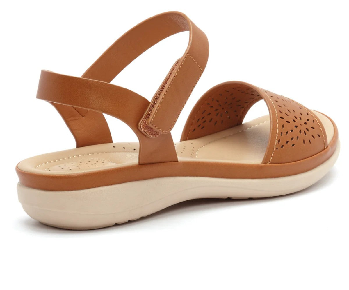 Comfit Camel Lasered Sandal