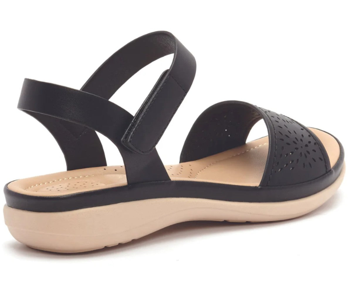 Comfit Black Lasered Sandal