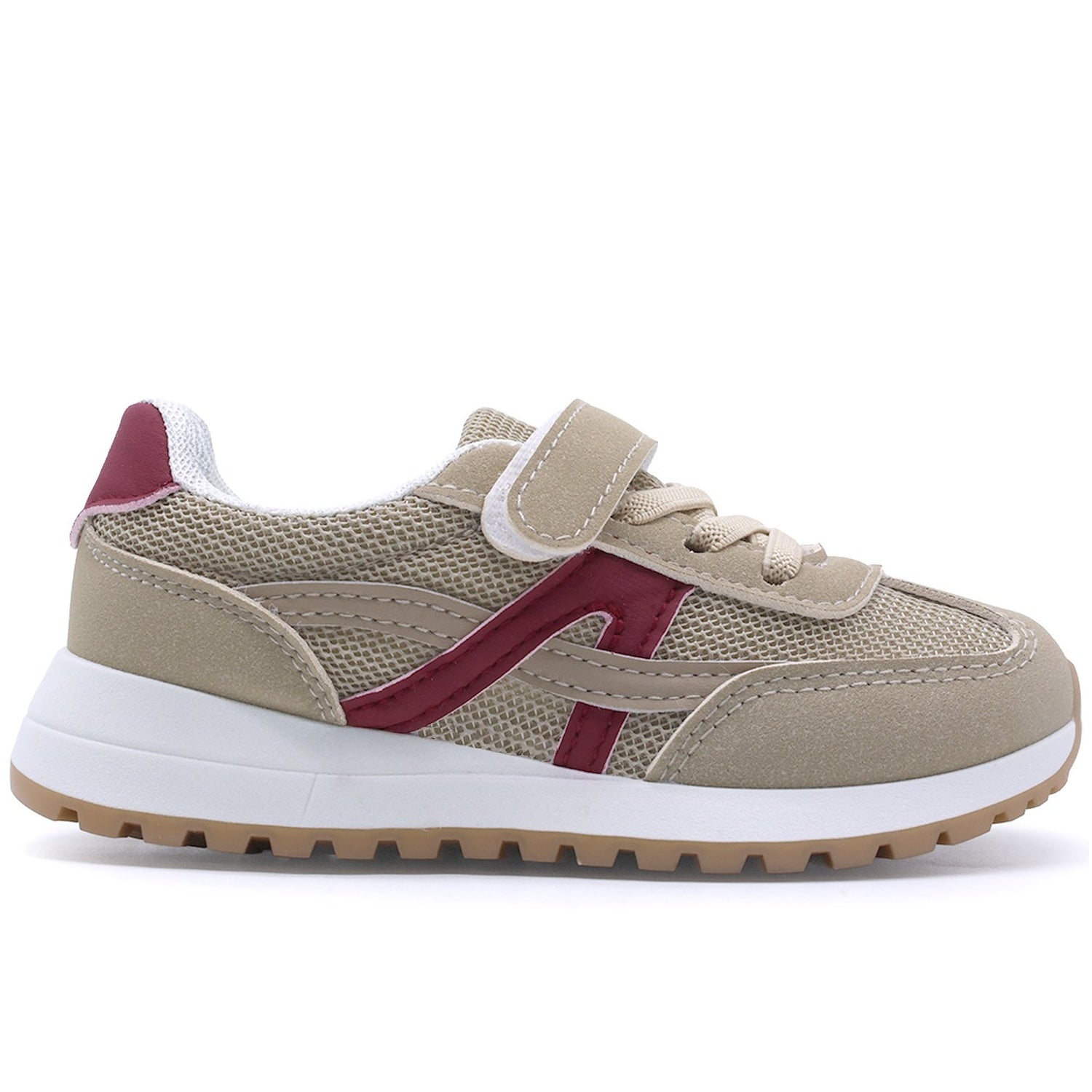 Baby Beige & Red Trainers