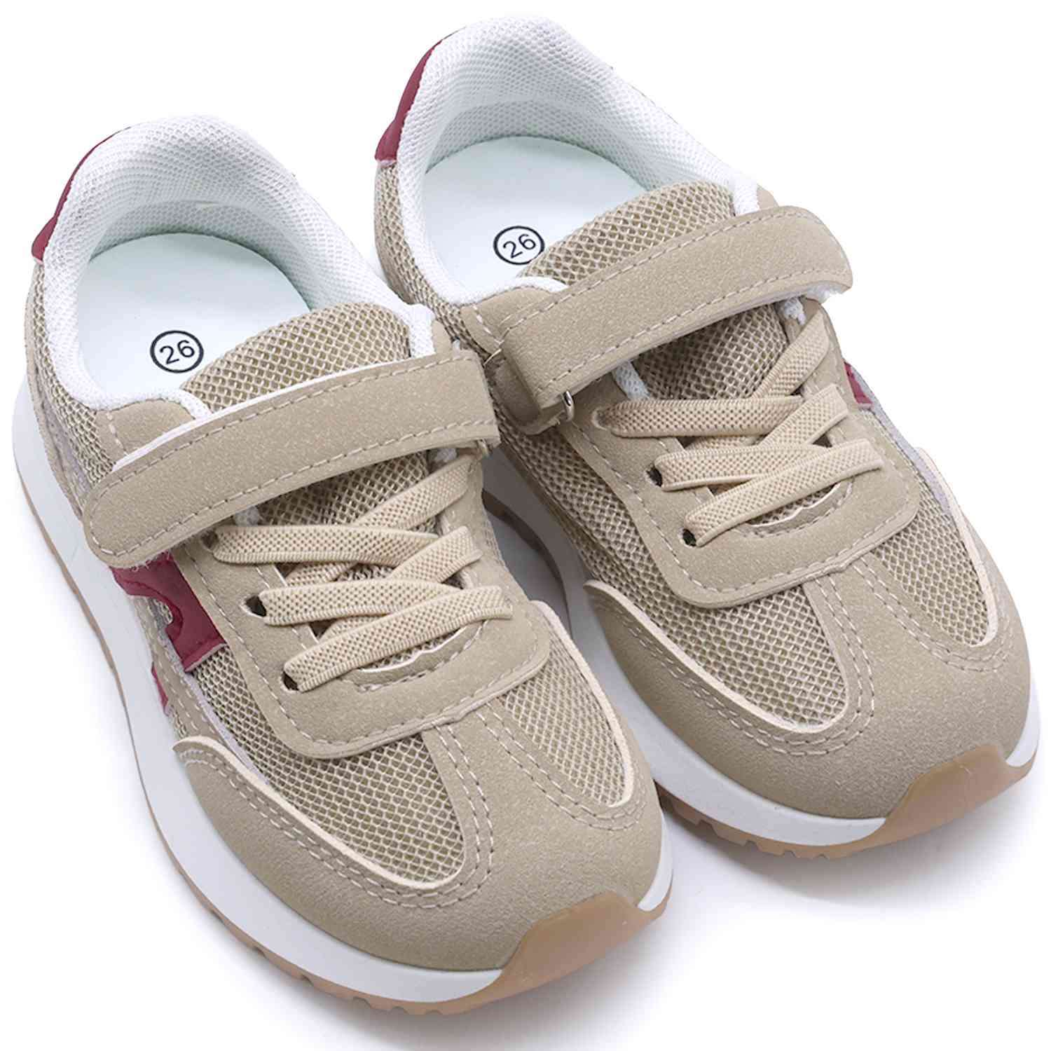 Baby Beige & Red Trainers