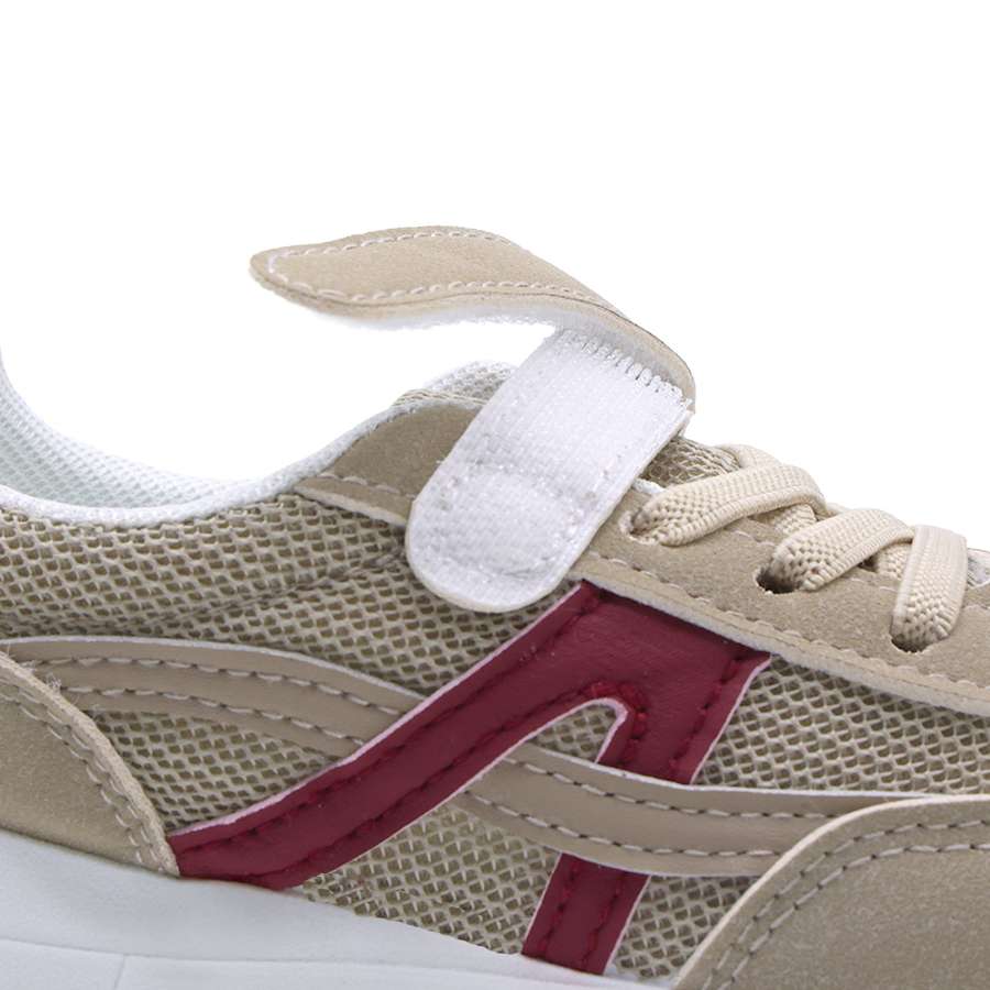 Baby Beige & Red Trainers
