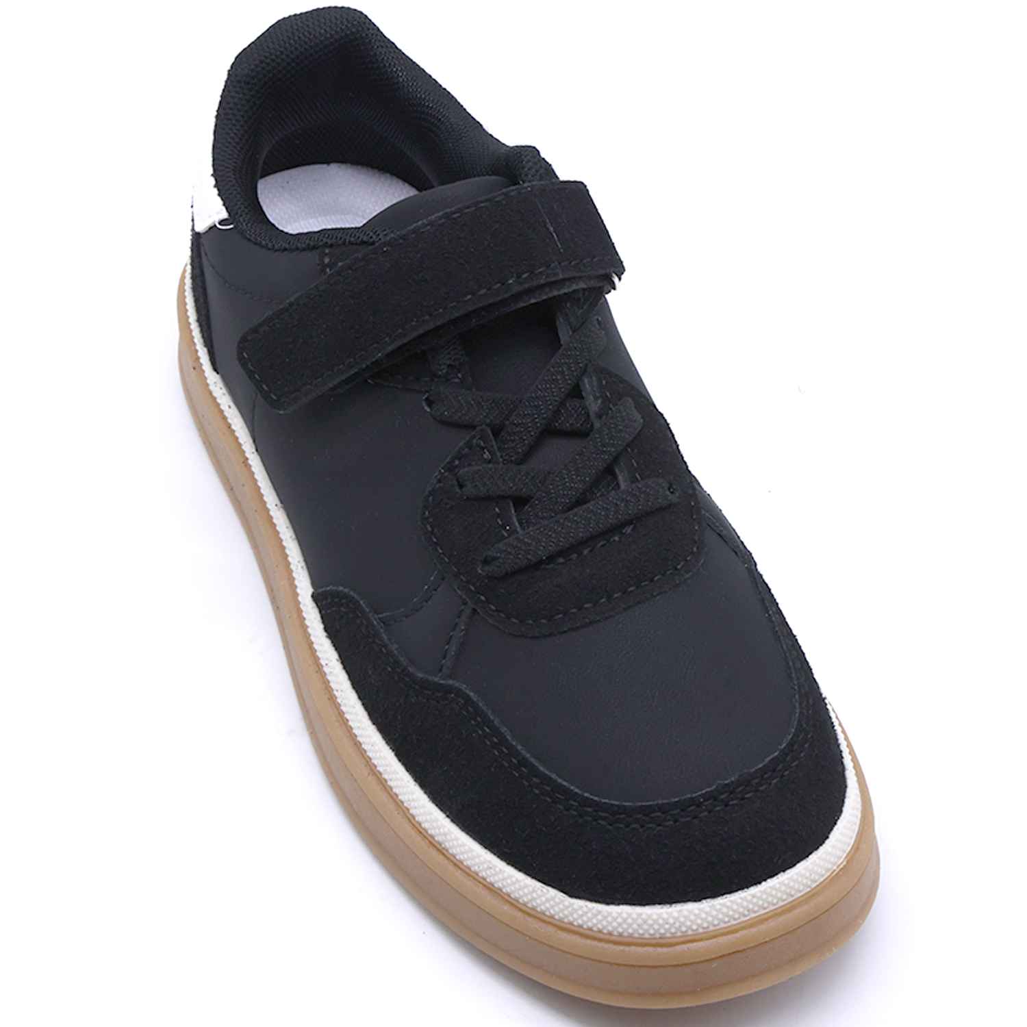 Kids Black Gum Trainers