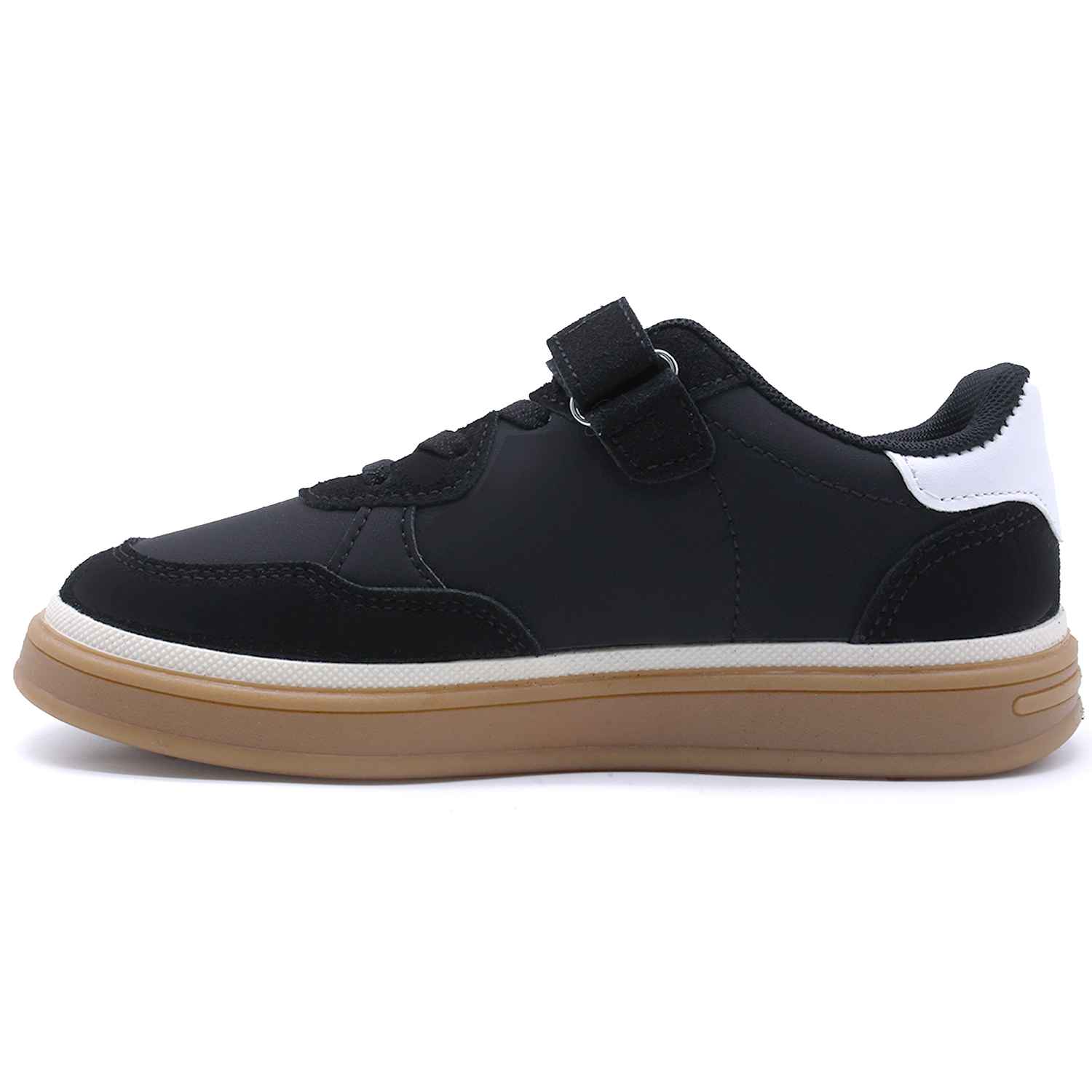 Kids Black Gum Trainers