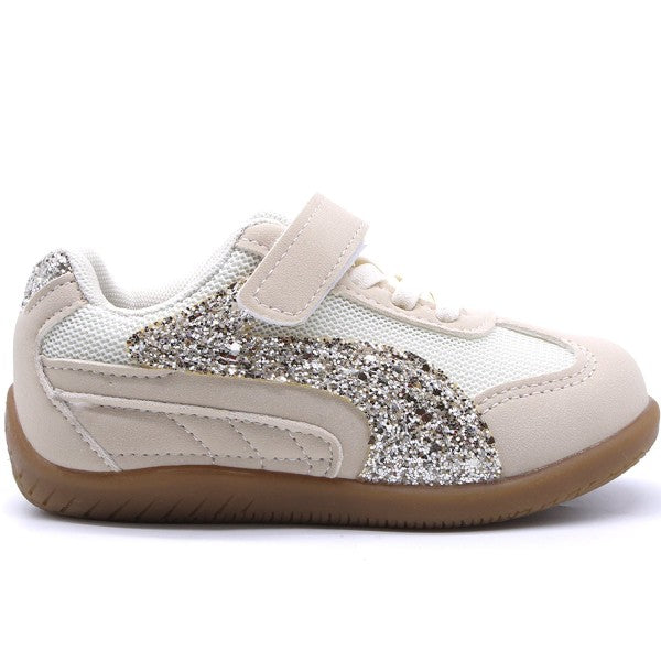 Girls Beige Glitter Trainers