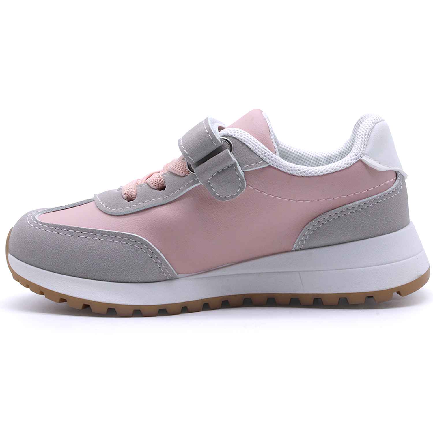 Girls Pink & Grey Trainers