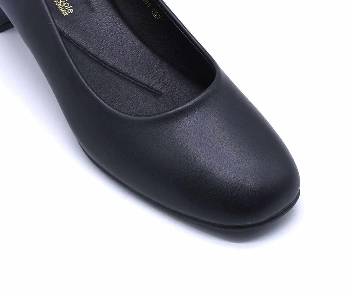 Comfit Classic Black Block Heel Pumps