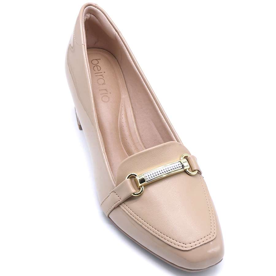 BR Beige Patent Penny Pumps