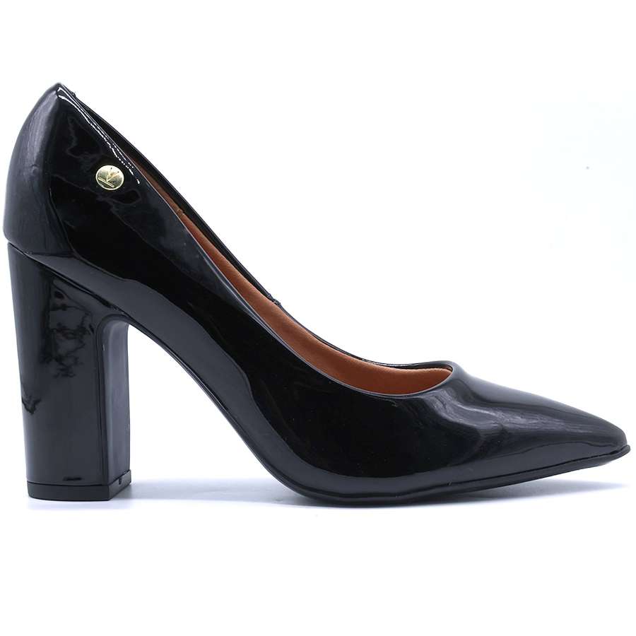 BR Black Patent Block Heel Pumps