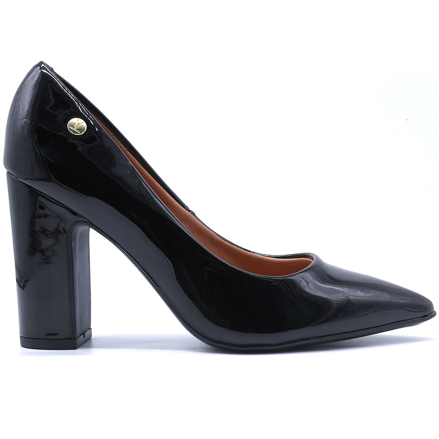 BR Black Patent Block Heel Pumps