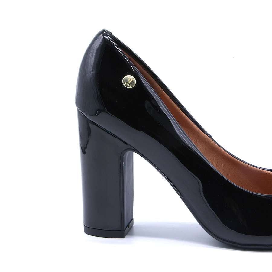 BR Black Patent Block Heel Pumps