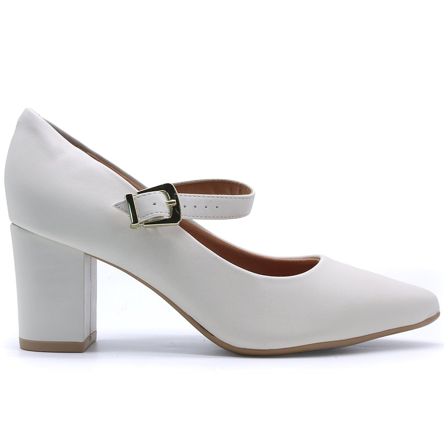 BR White Block Heel Maryjanes