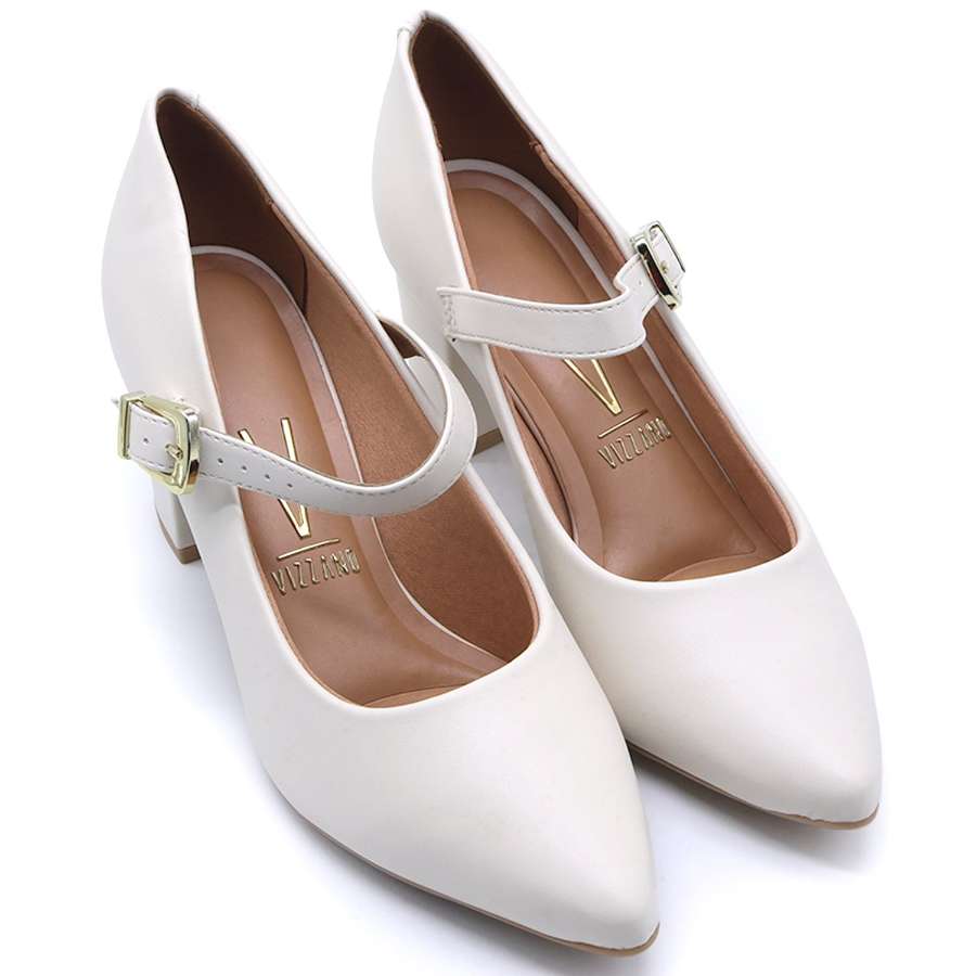 BR White Block Heel Maryjanes