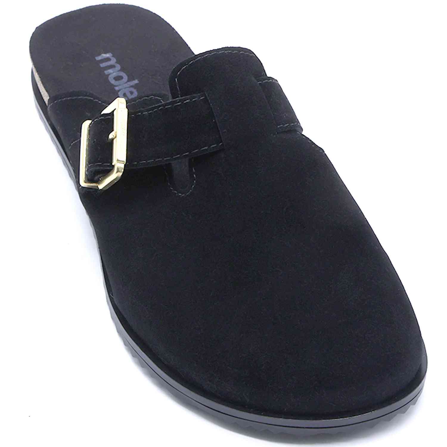 BR Black Suede Cork Clogs