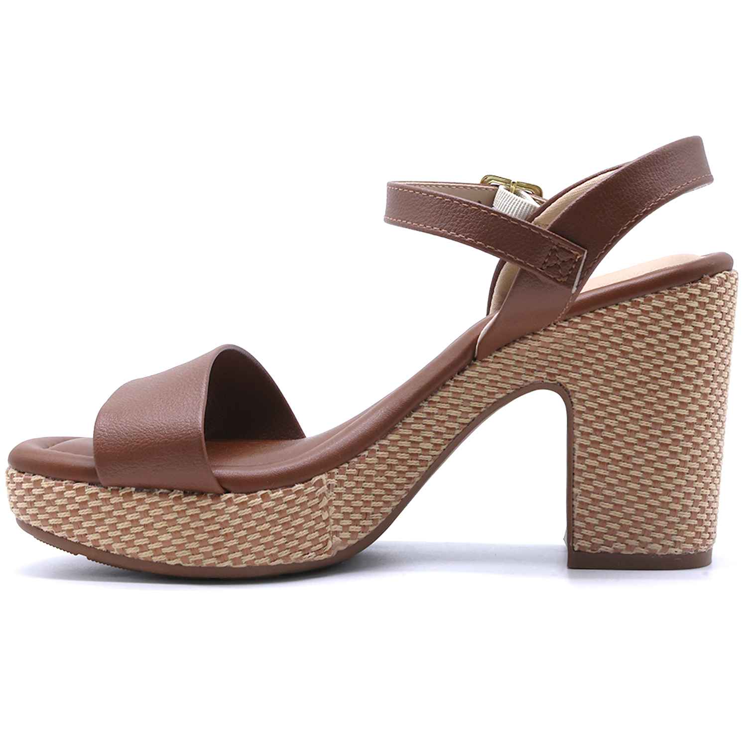 BR Comfy Platform Camel Sandals