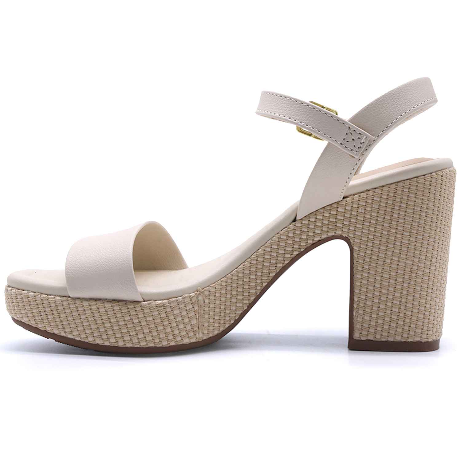 BR Comfy Platform Off-White Sandals