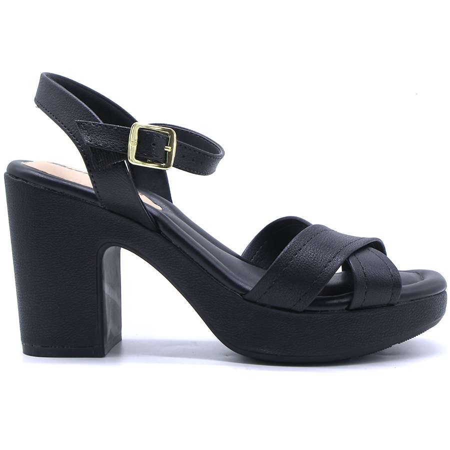 BR Comfy Platform Black Crossover Sandals