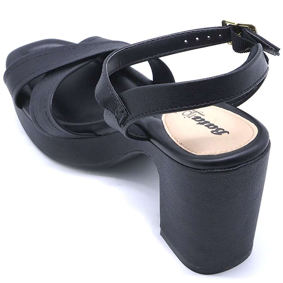 BR Comfy Platform Black Crossover Sandals