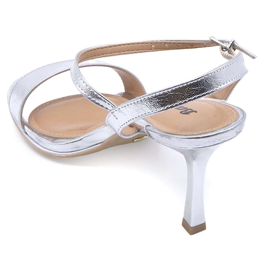 BR Minimalist Silver High Heel Sandal