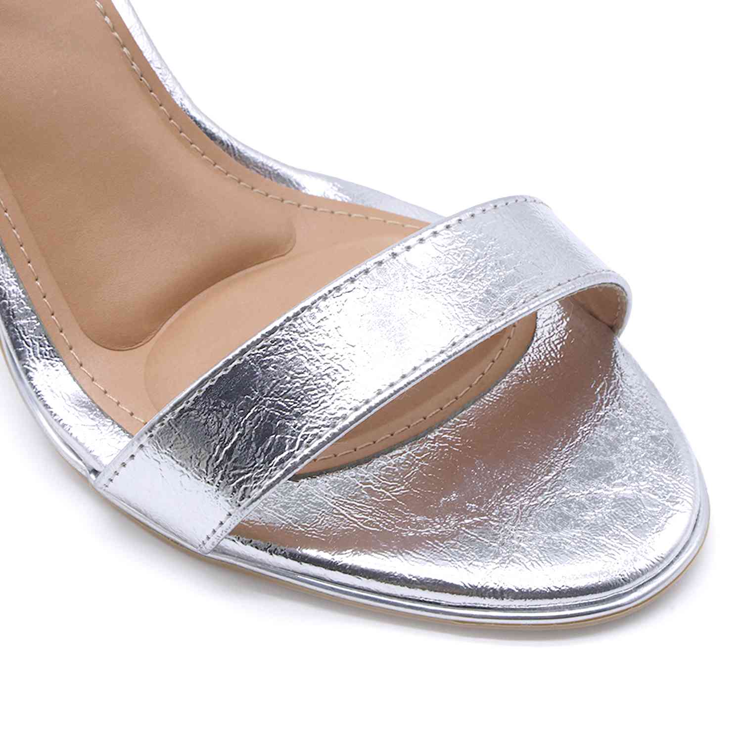 BR Minimalist Silver High Heel Sandal