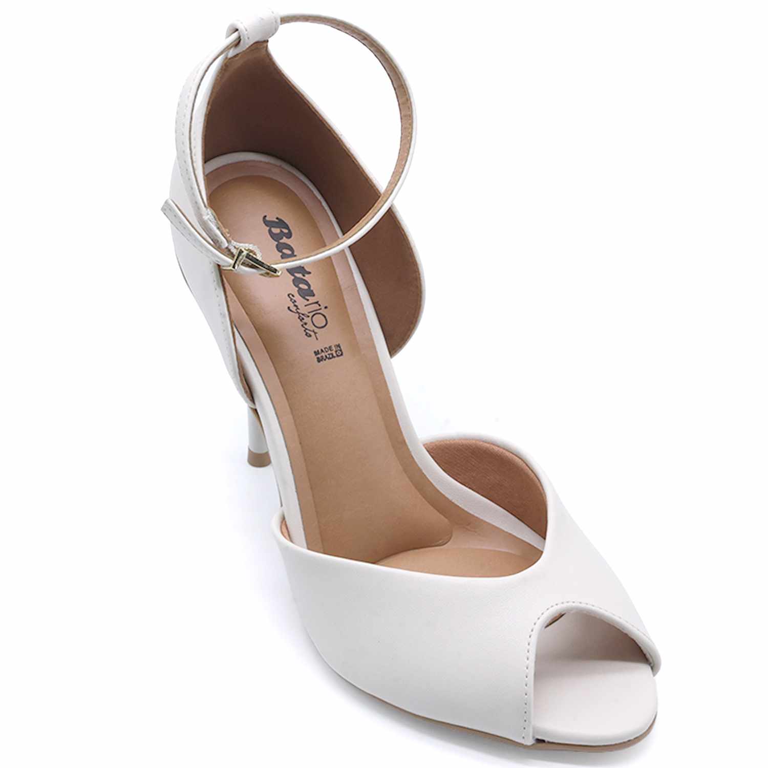 BR White High Heel Peep-Toe Sandal