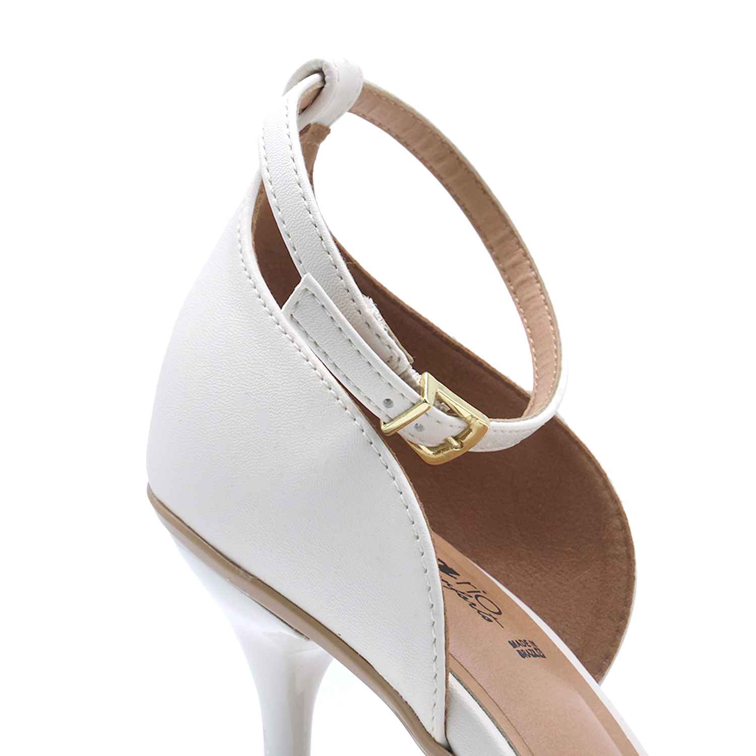 BR White High Heel Peep-Toe Sandal