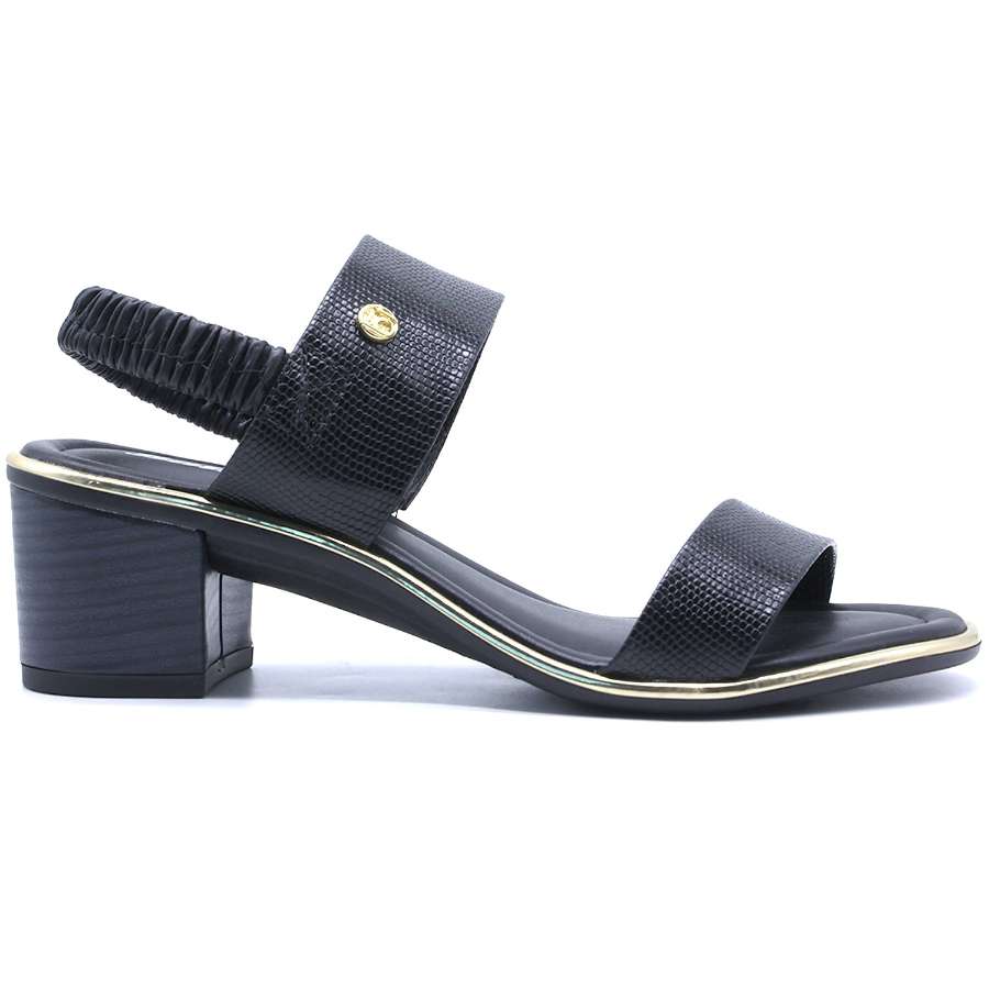 BR Gold Trimmed Black Snake Sandal