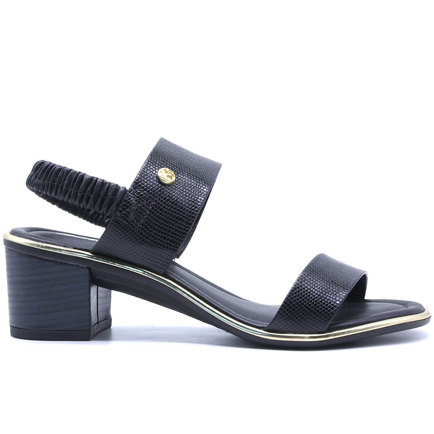 BR Gold Trimmed Black Snake Sandal