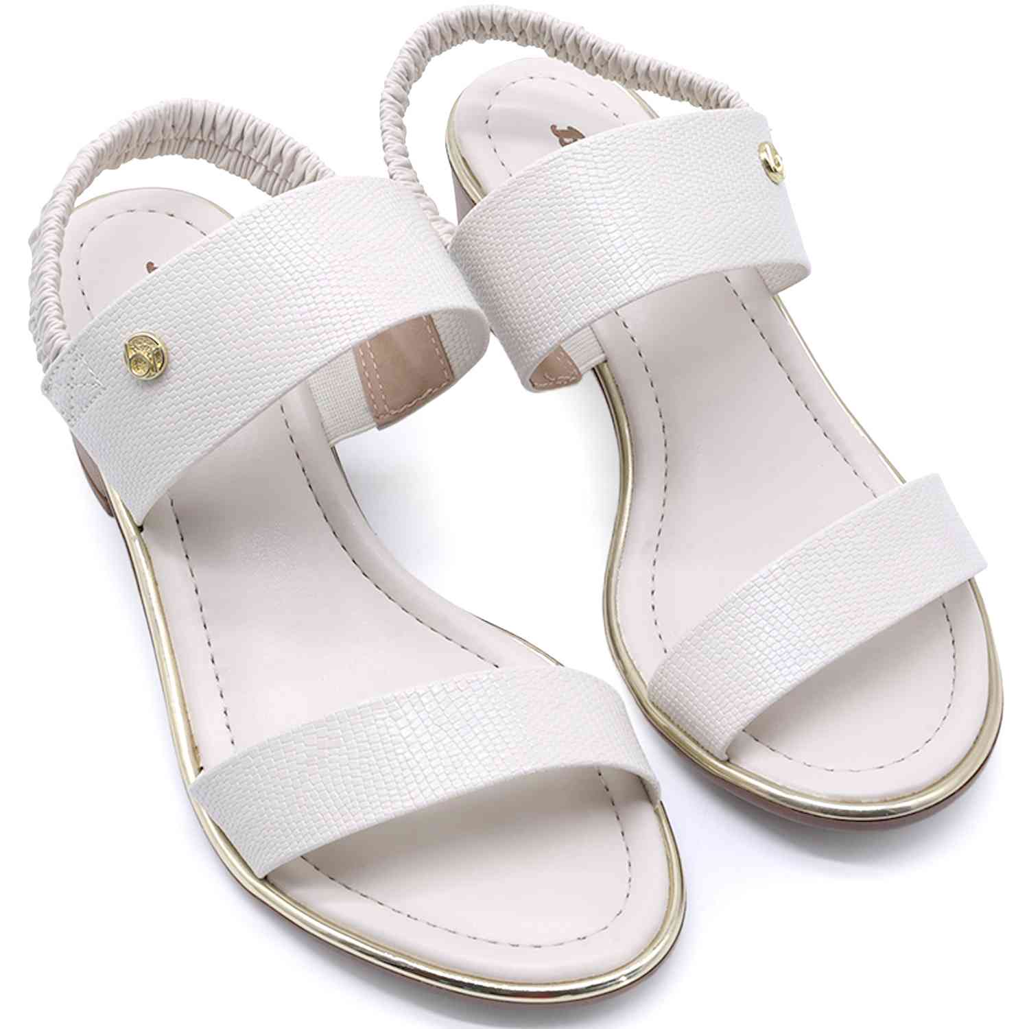 BR Gold Trimmed White Snake Sandal (Copy)