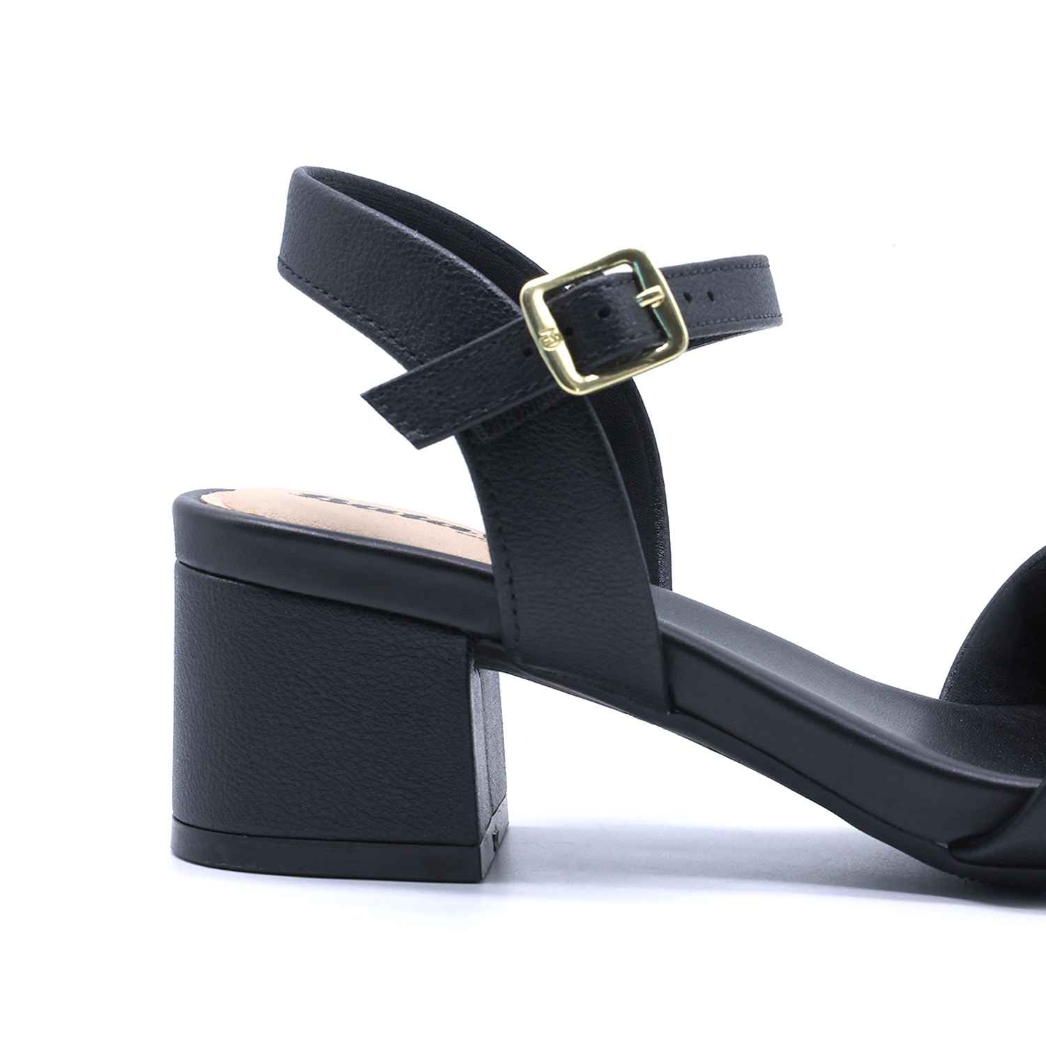BR Black Horsebit Block Heel Sandal