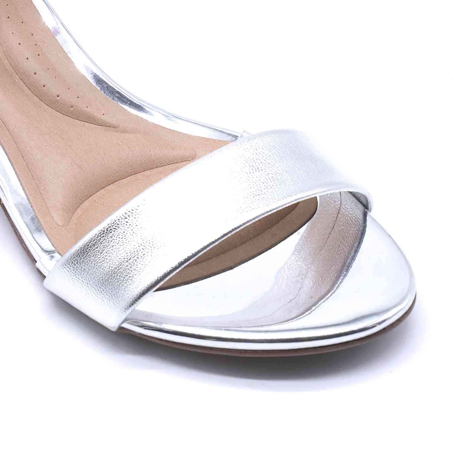 BR Silver Block Heel Sandal