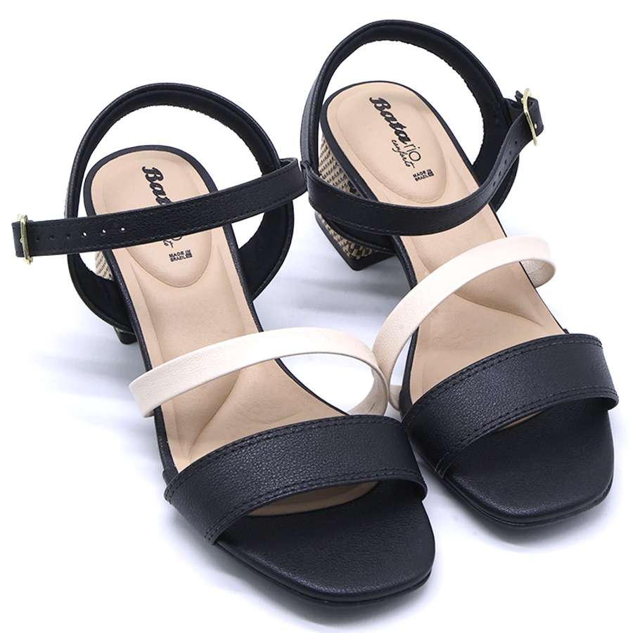 BR Black & Cream Sandal