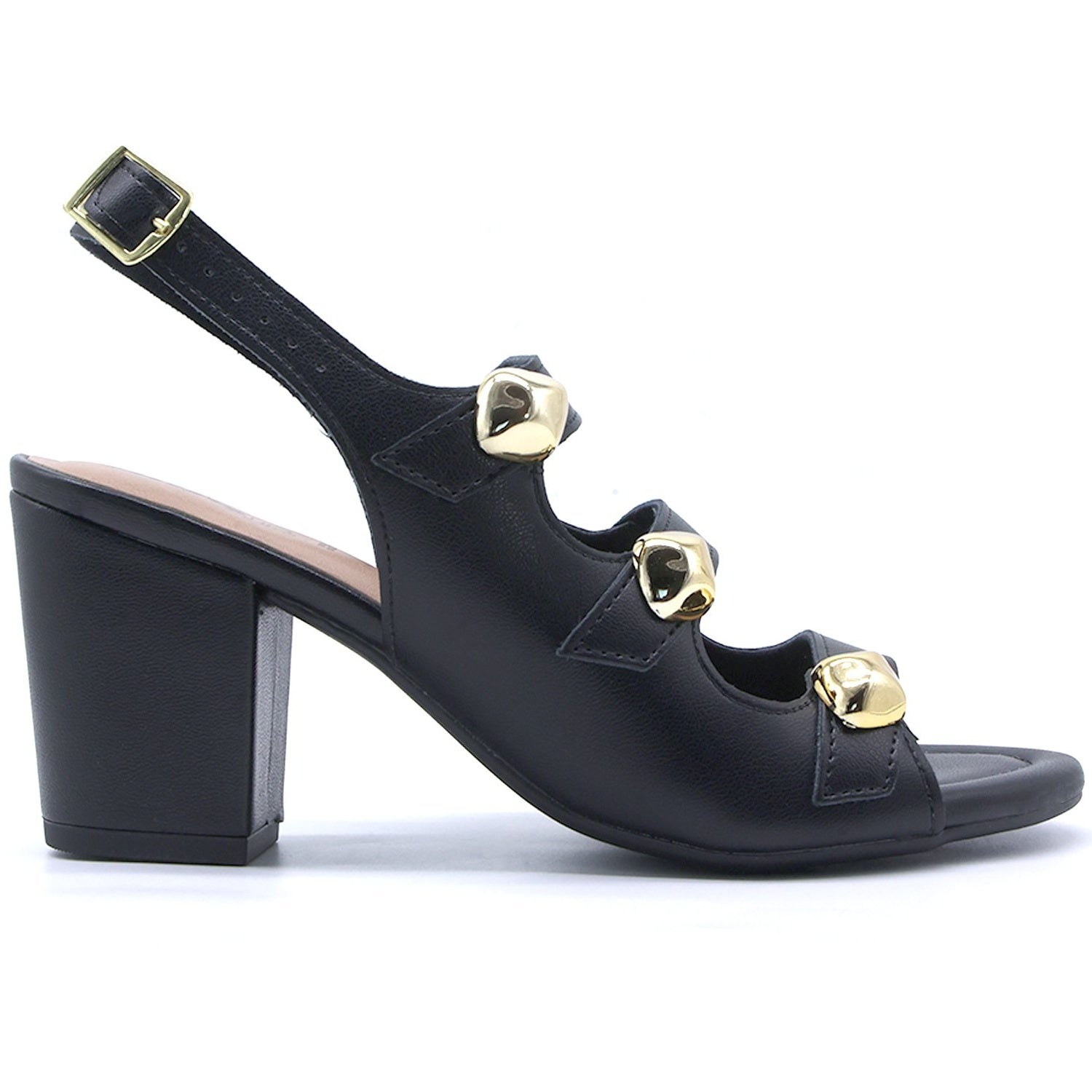 BR Black Studded Multistrap Sandal