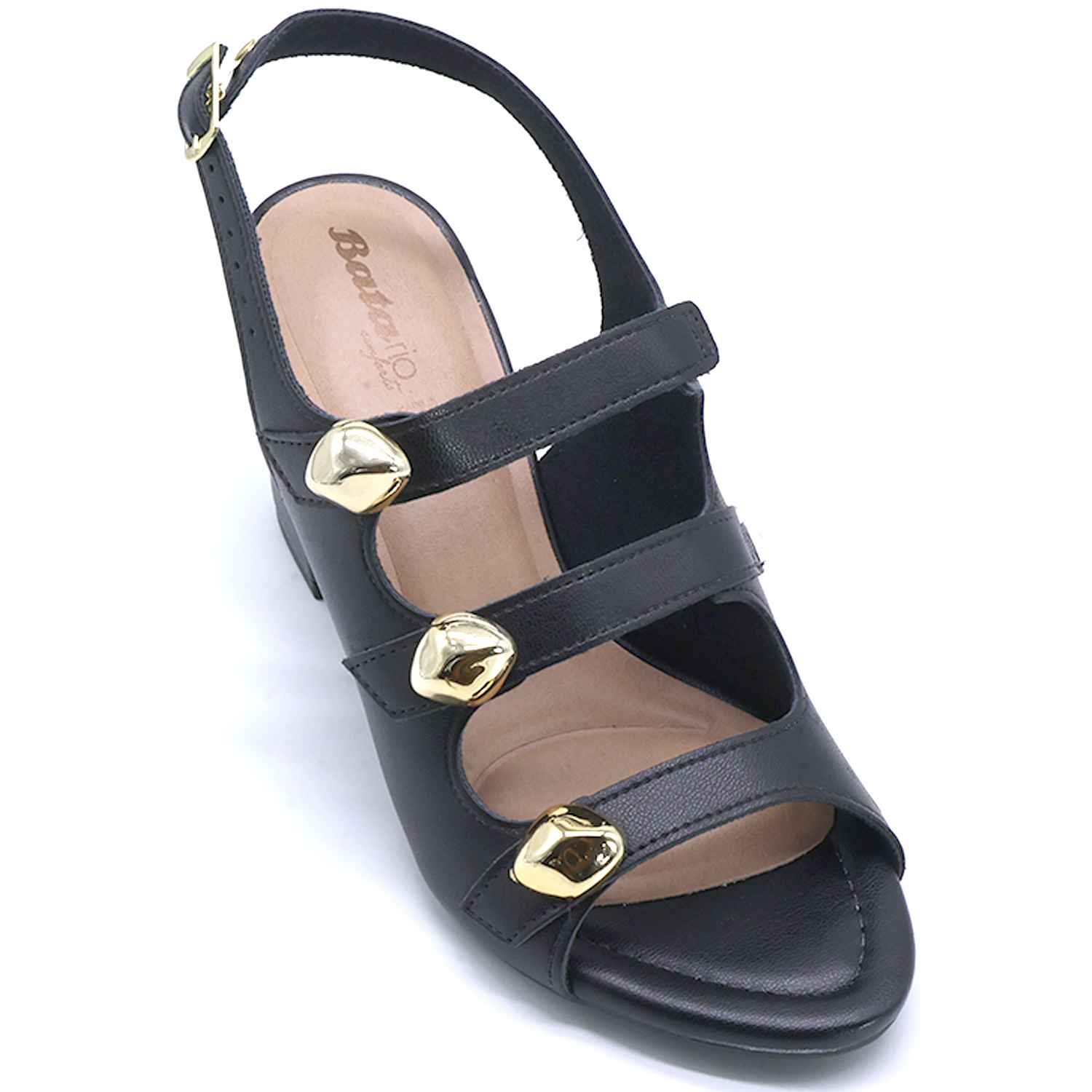 BR Black Studded Multistrap Sandal