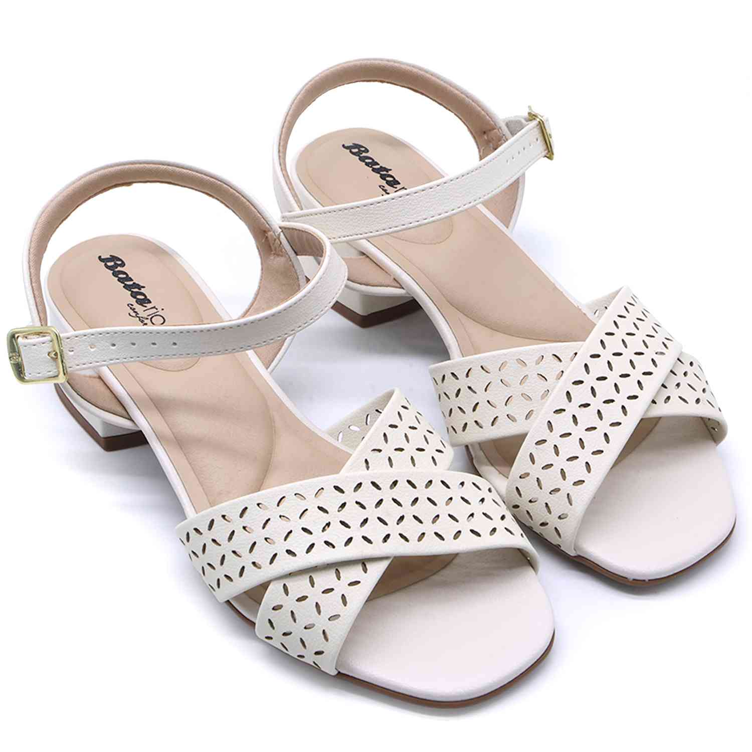 BR White Lasered Sandal