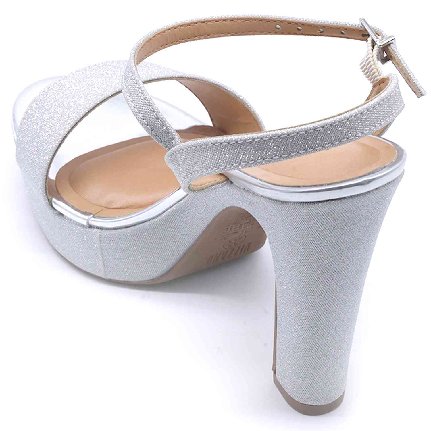 BR Silver Glitter Platform Sandals