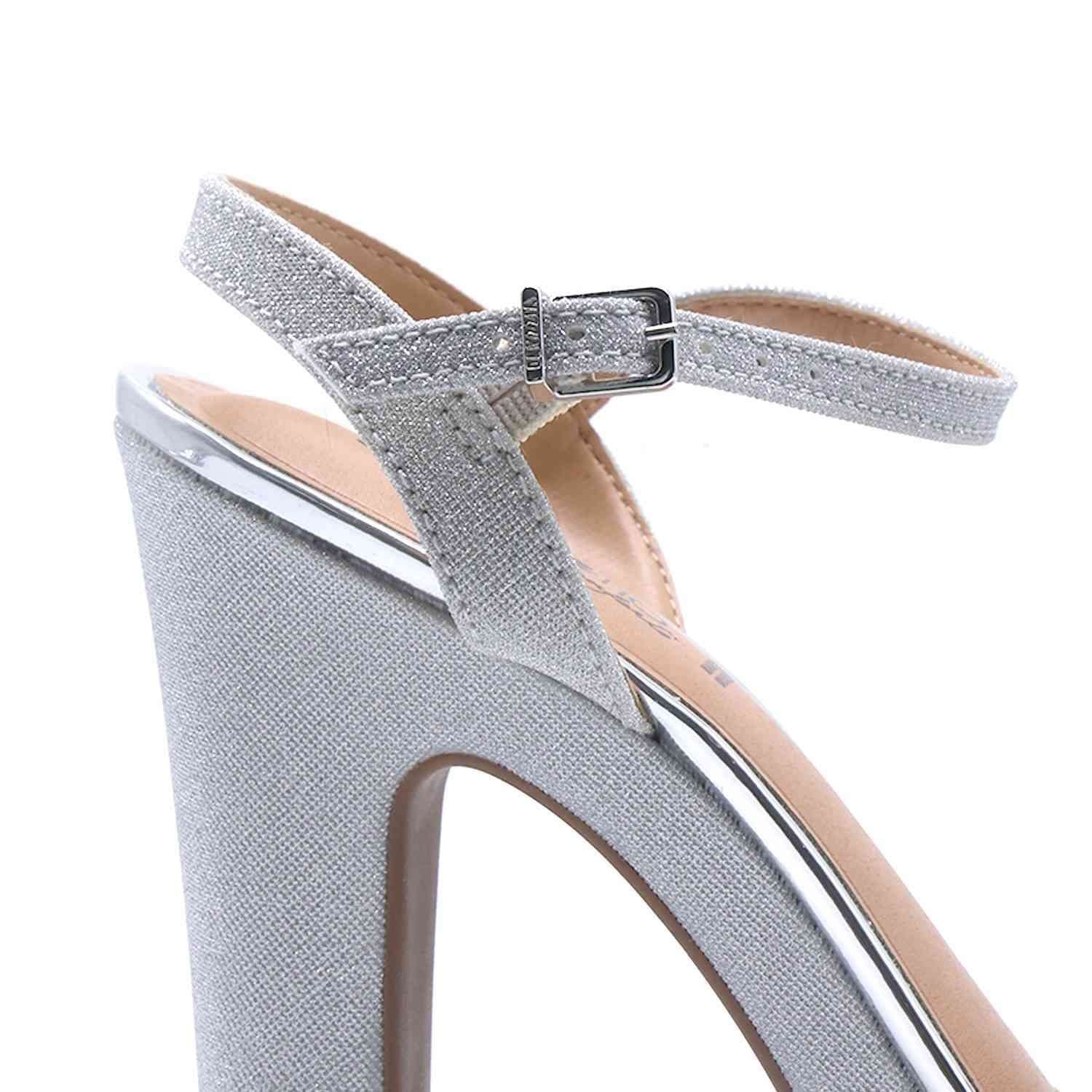BR Silver Glitter Platform Sandals