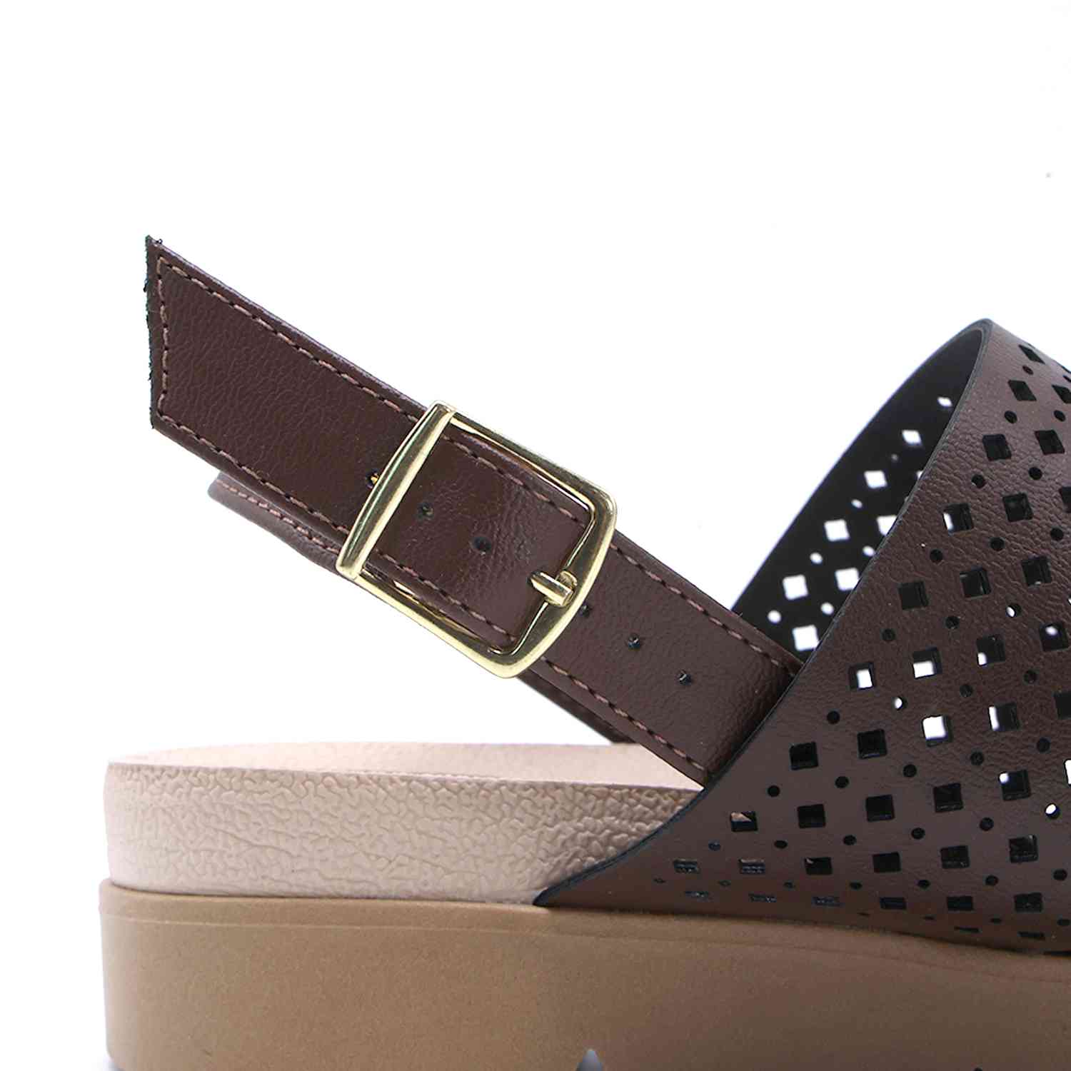 BR DBL STRAP BROWN SANDALS