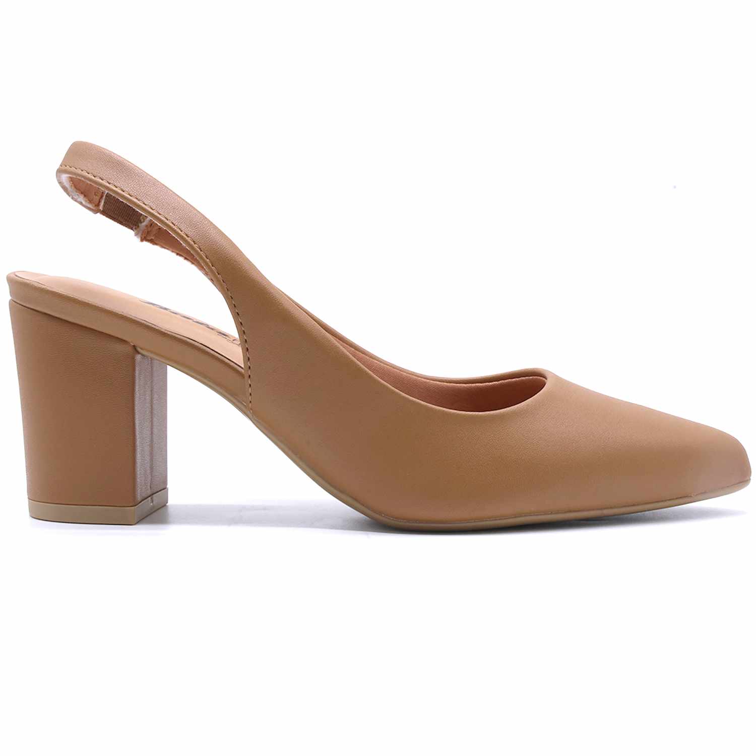 Br Classic Block Heel Camel Slingback Stilletos