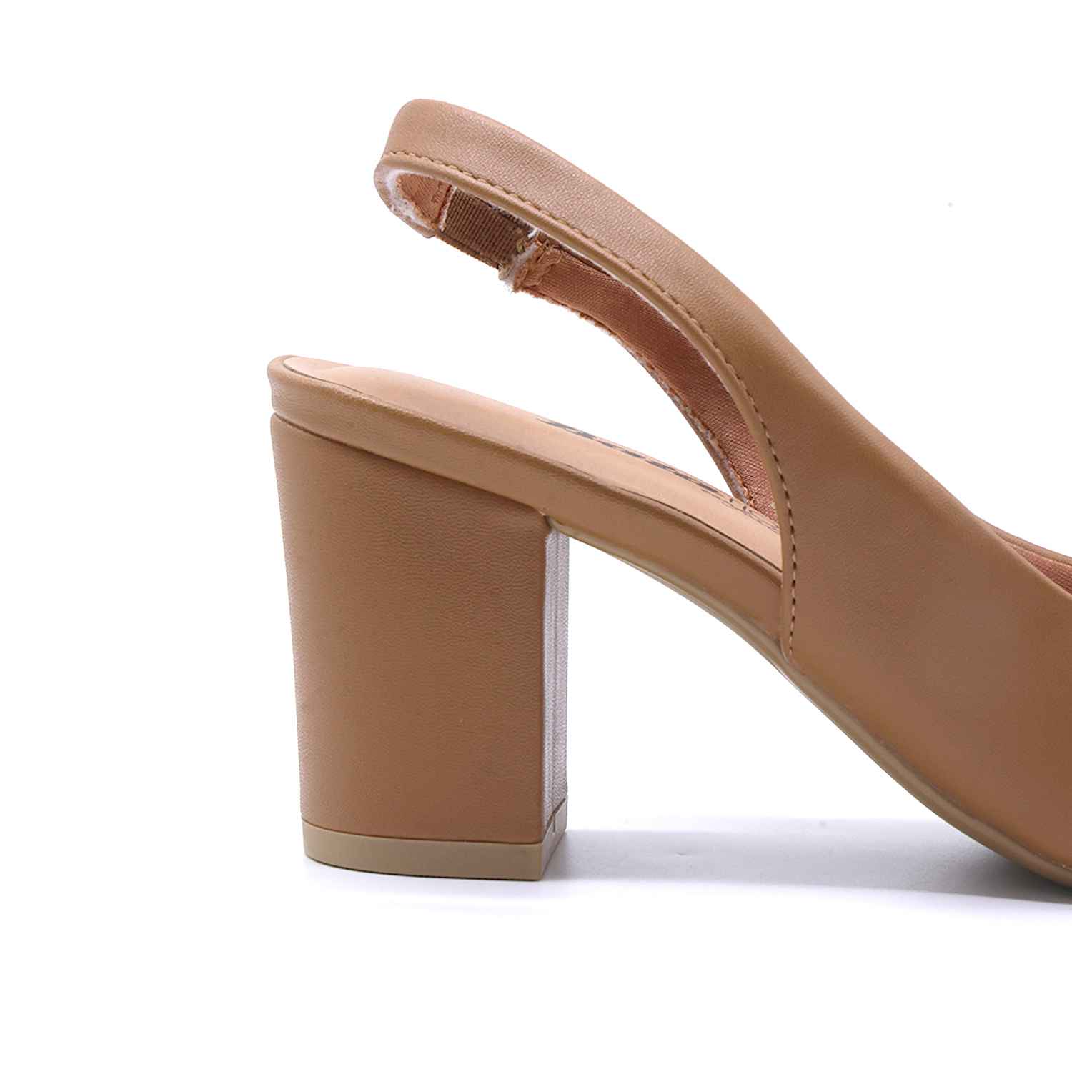 Br Classic Block Heel Camel Slingback Stilletos