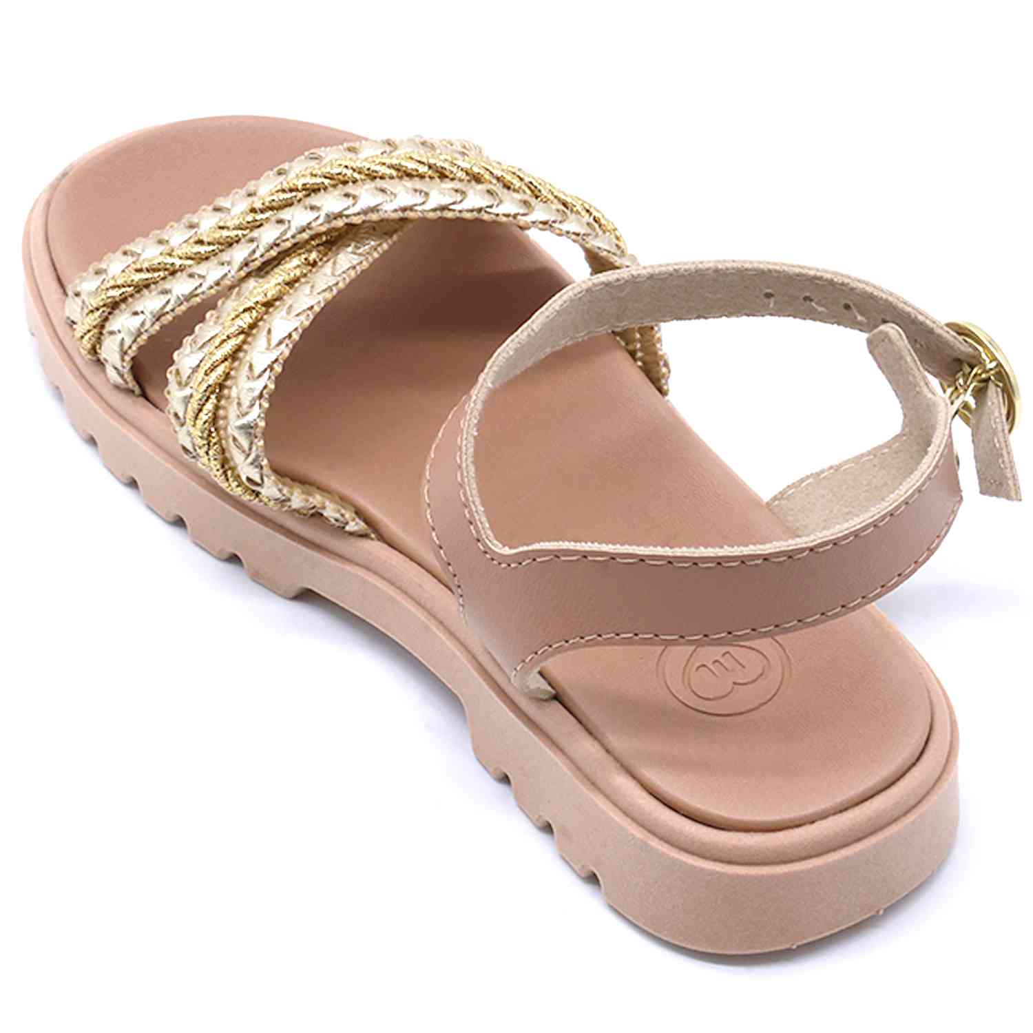 BR Gold Weave Crossover Sandals