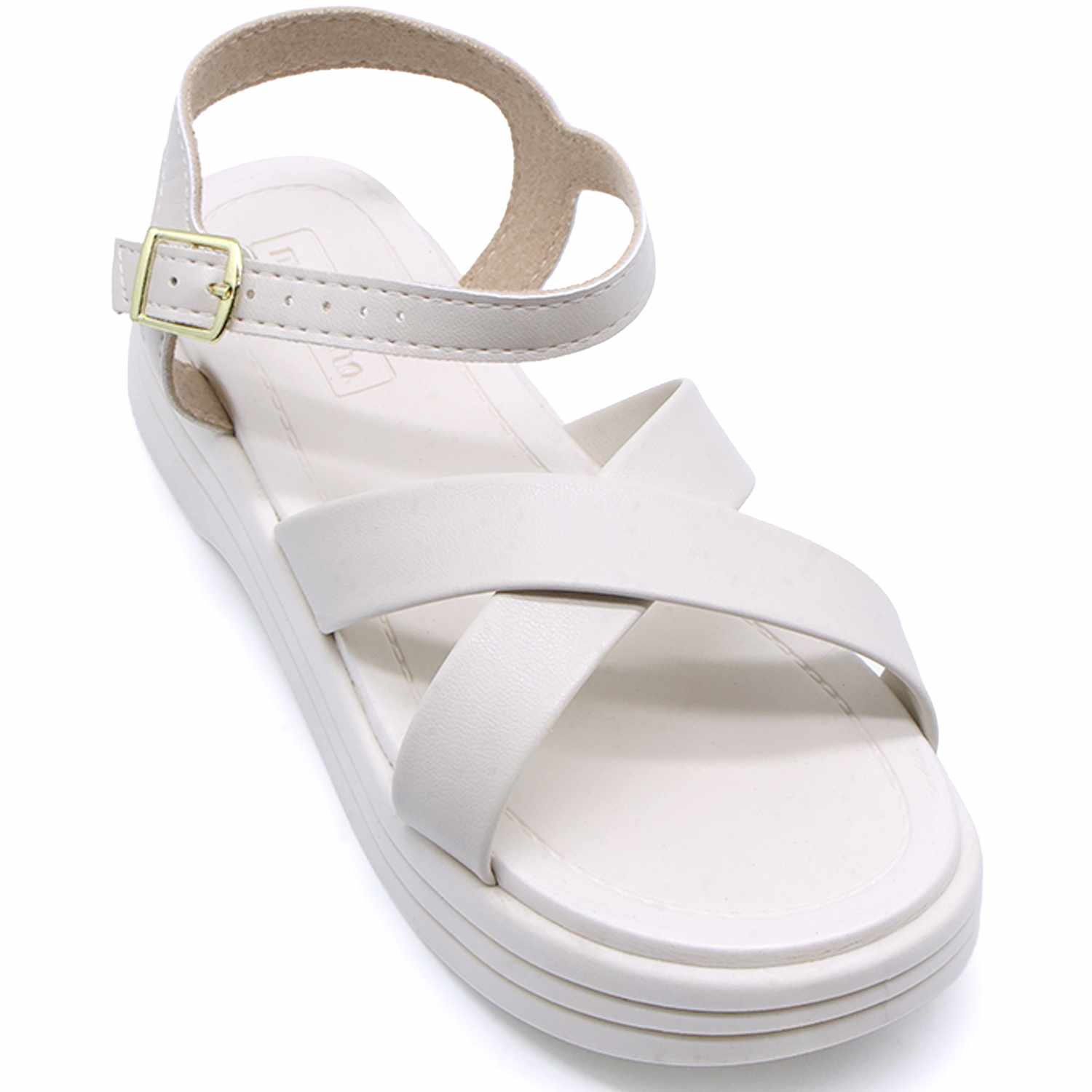BR Chunky White Crossover Sandals