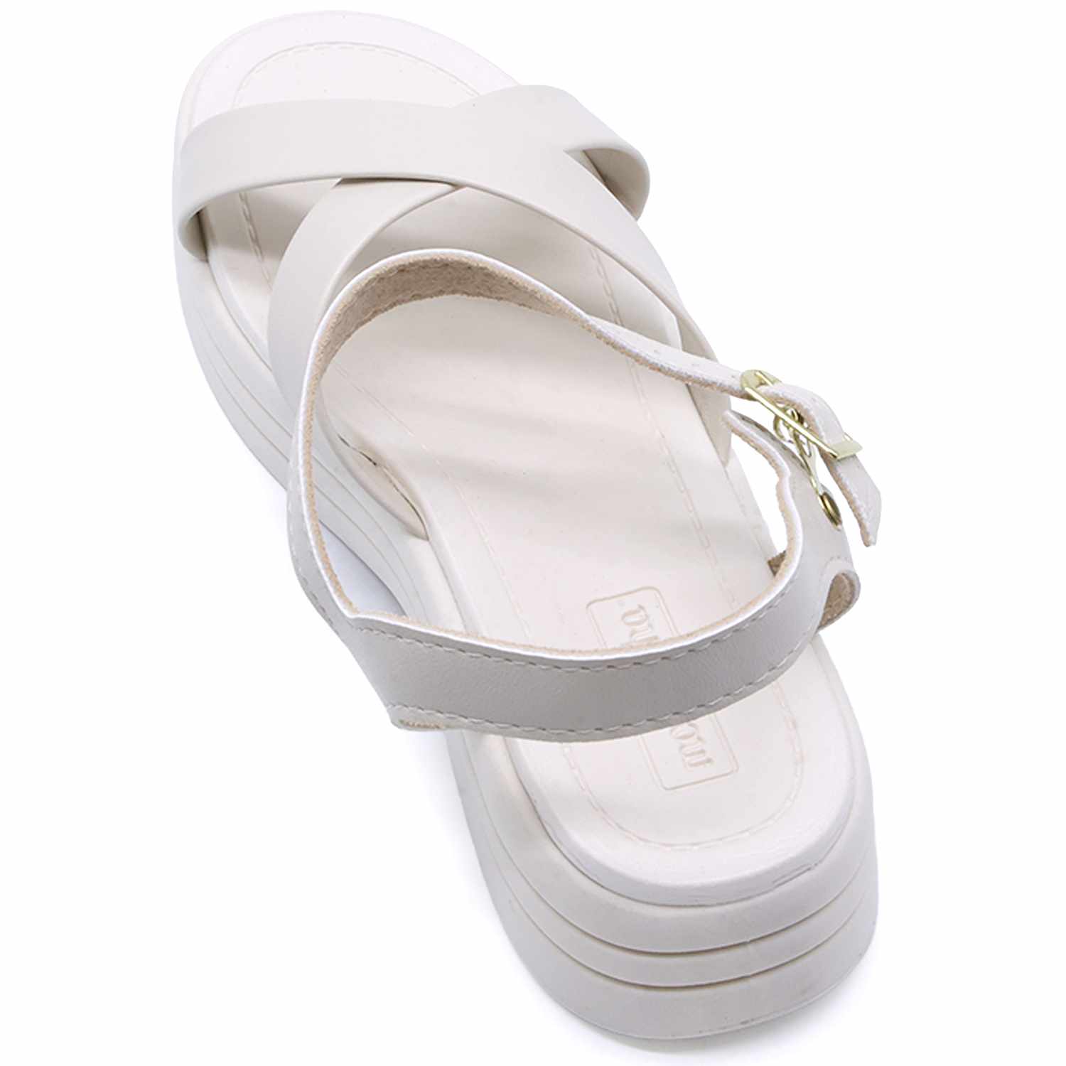 BR Chunky White Crossover Sandals