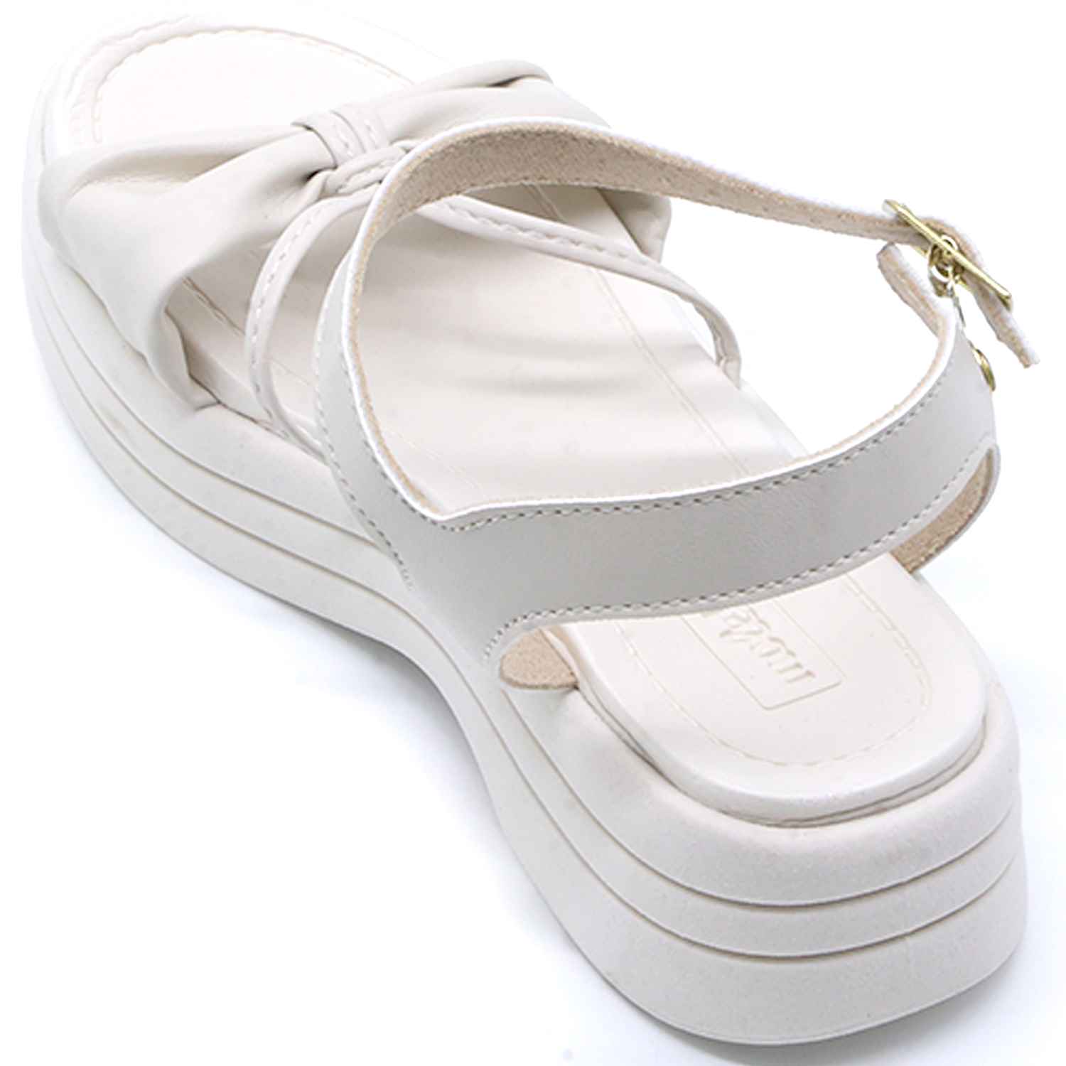 BR Chunky White Bowed Sandals