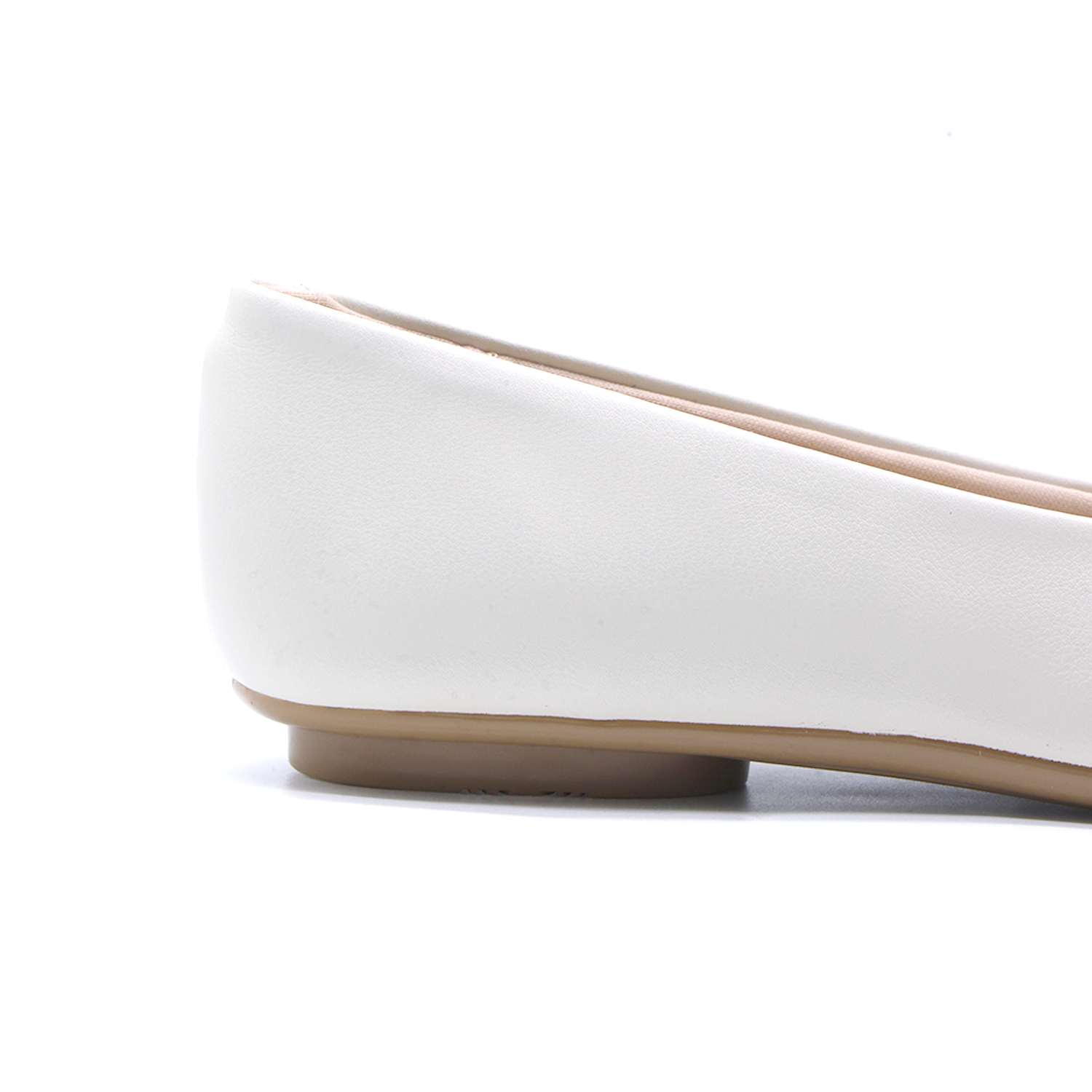 BR White Satin Bowed Ballerinas