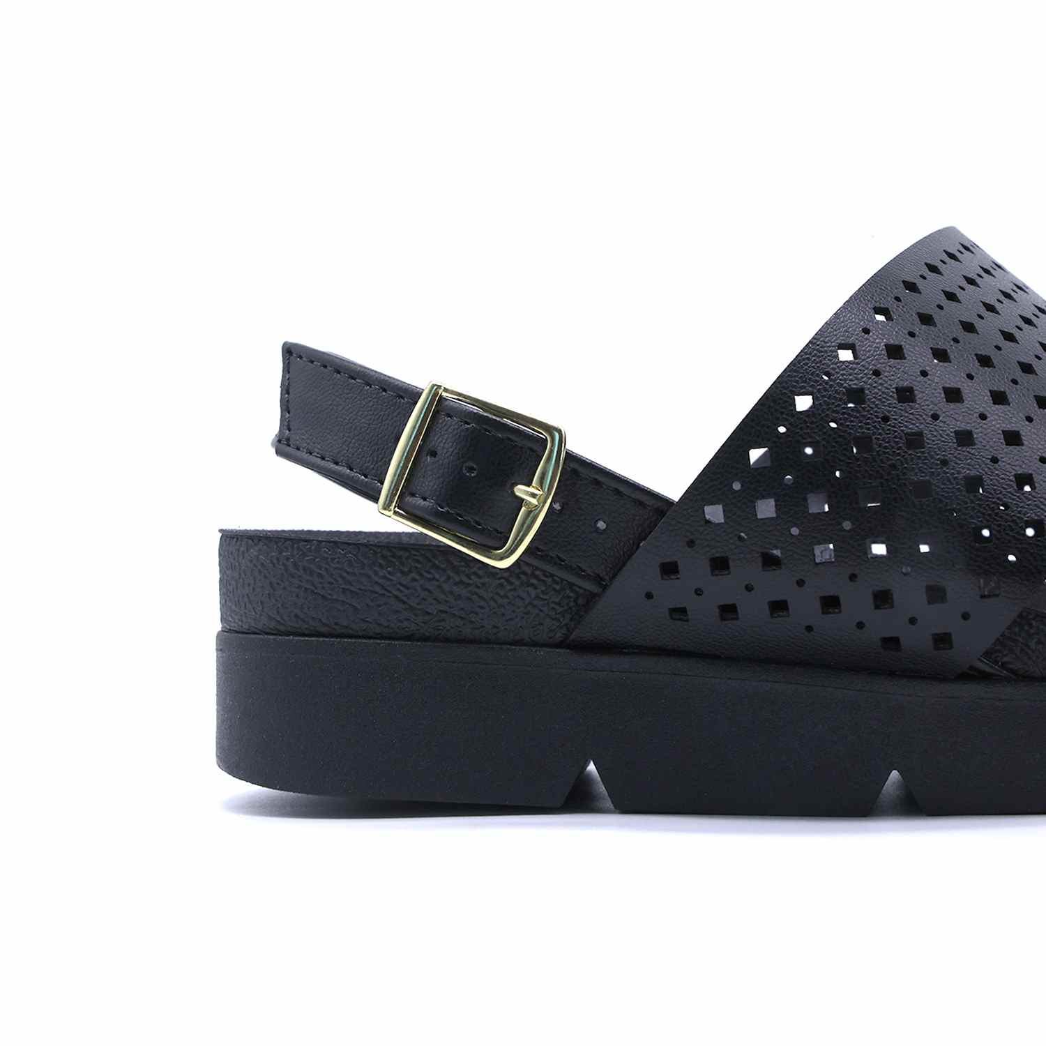 BR DBL STRAP BLACK SANDALS